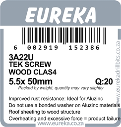 3A22 - Tek Screw Wood Class 4 -3A22_label_T